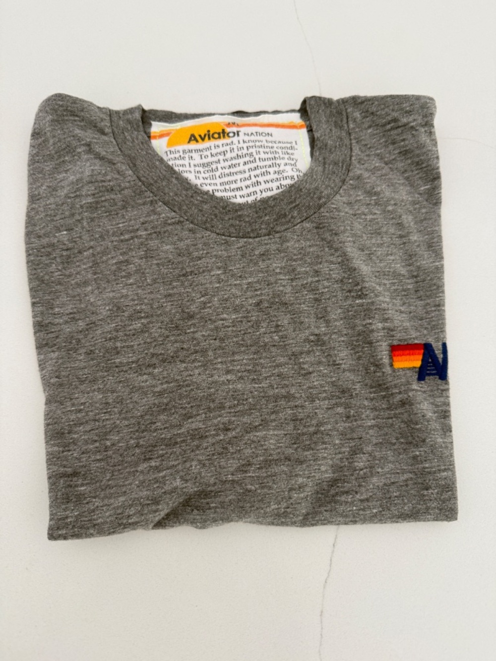 Aviator Nation Charcoal Gray Boyfriend Short Sleeve Tee Shirt Size M